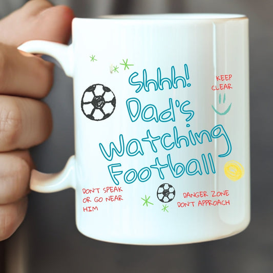 Personalised Dad's Watching Football ceramic mug