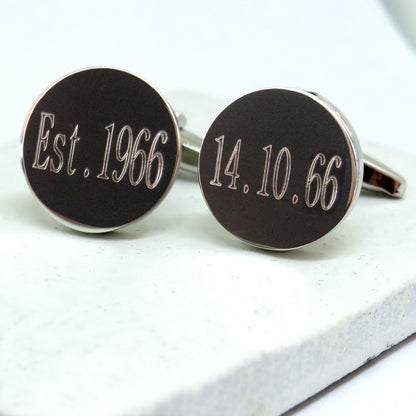 Personalised Batang Round Cufflinks