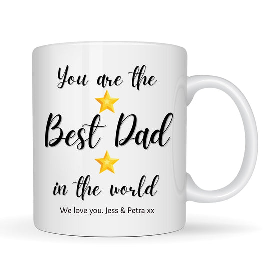 Best Dad in the World star-themed mug