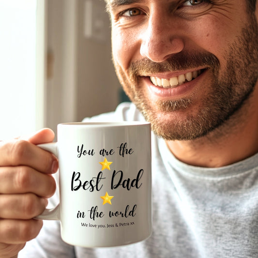 Personalised Best Dad Stars ceramic mug design