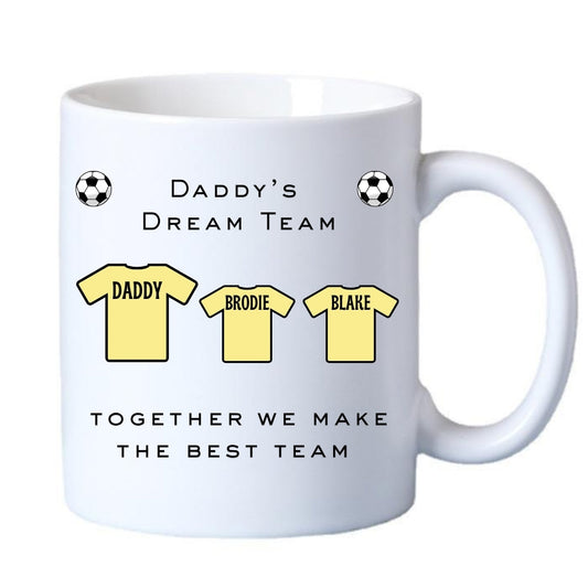 Personalised Daddy's Team football mug design