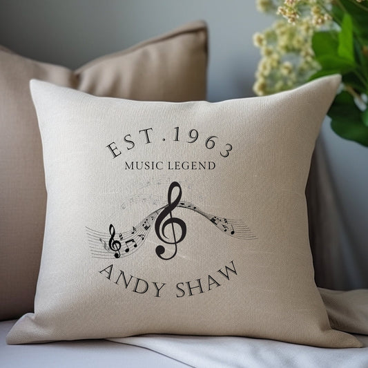Personalised Musician Name & Birth Year Cushion