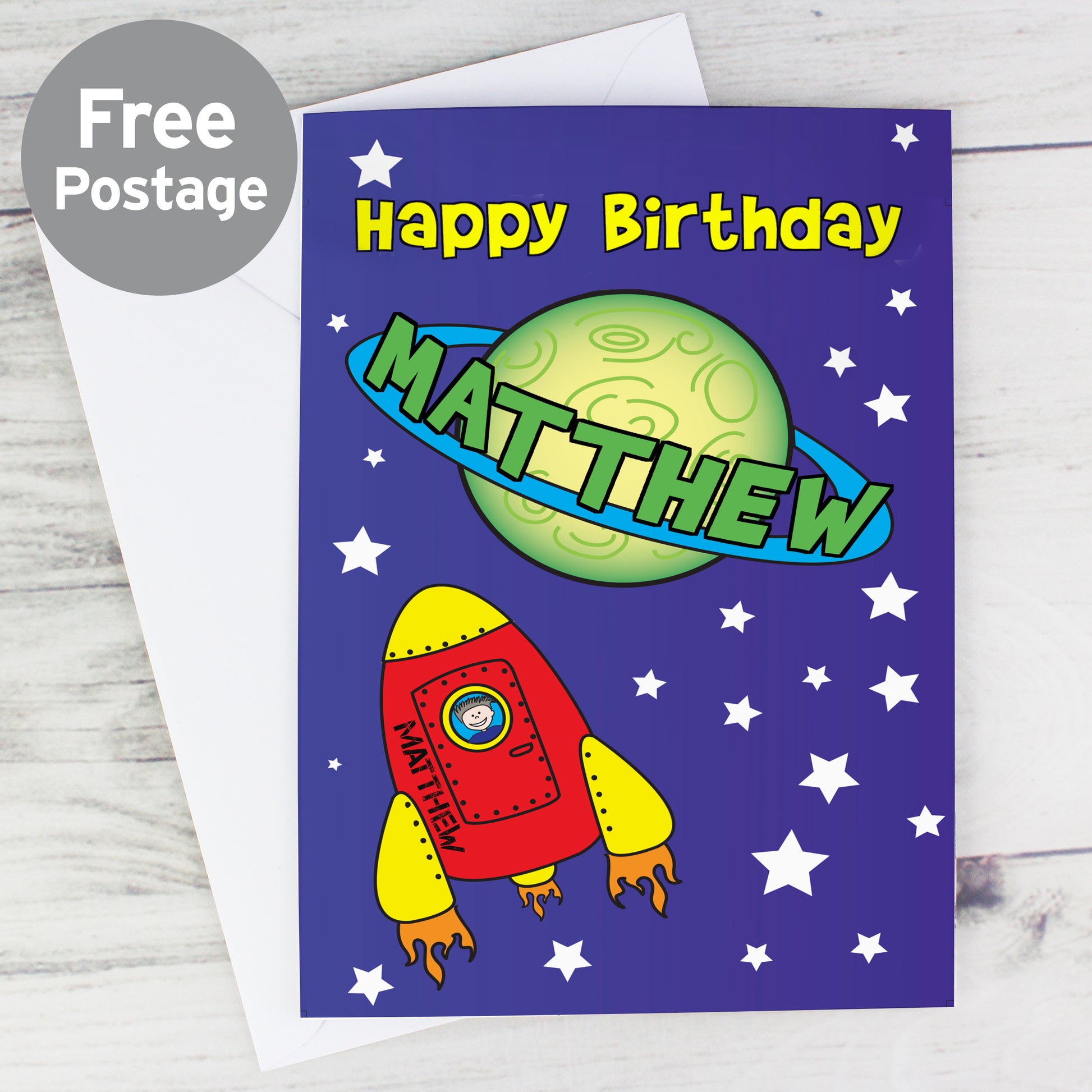 Personalised Space Card from Heartfelt Gifts