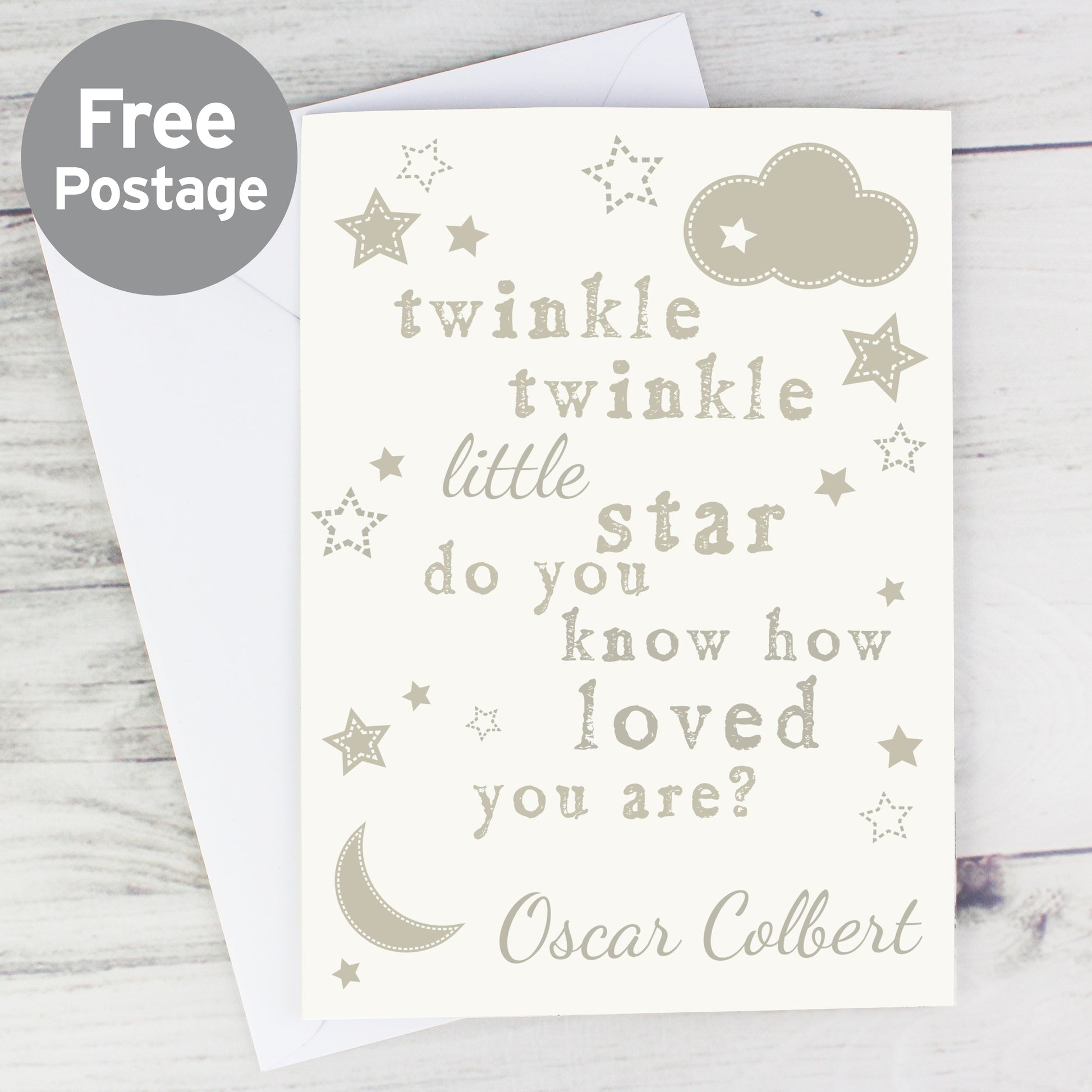 Personalised Twinkle Twinkle Card from Heartfelt Gifts