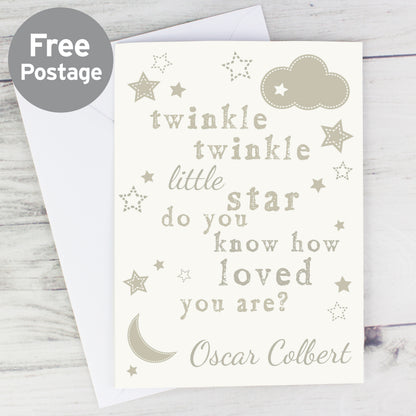 Personalised Twinkle Twinkle Card from Heartfelt Gifts