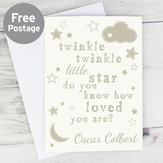 Personalised Twinkle Twinkle Card from Heartfelt Gifts