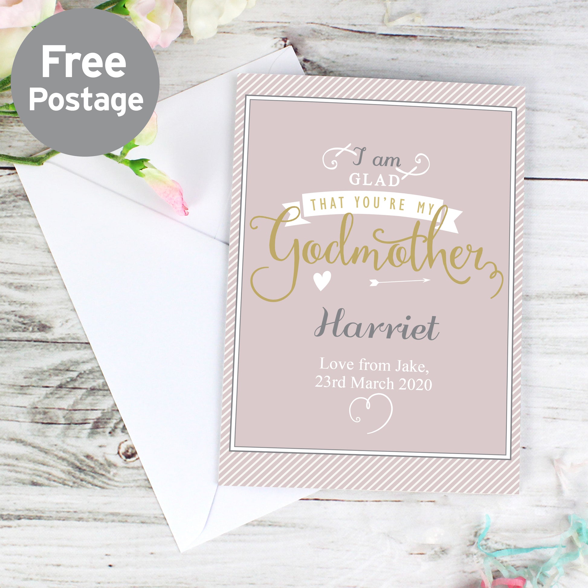 Personalised I Am Glad... Godmother Card - image 4