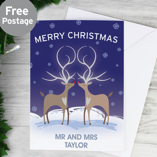 Personalised Reindeer Couple Card from Heartfelt Gifts