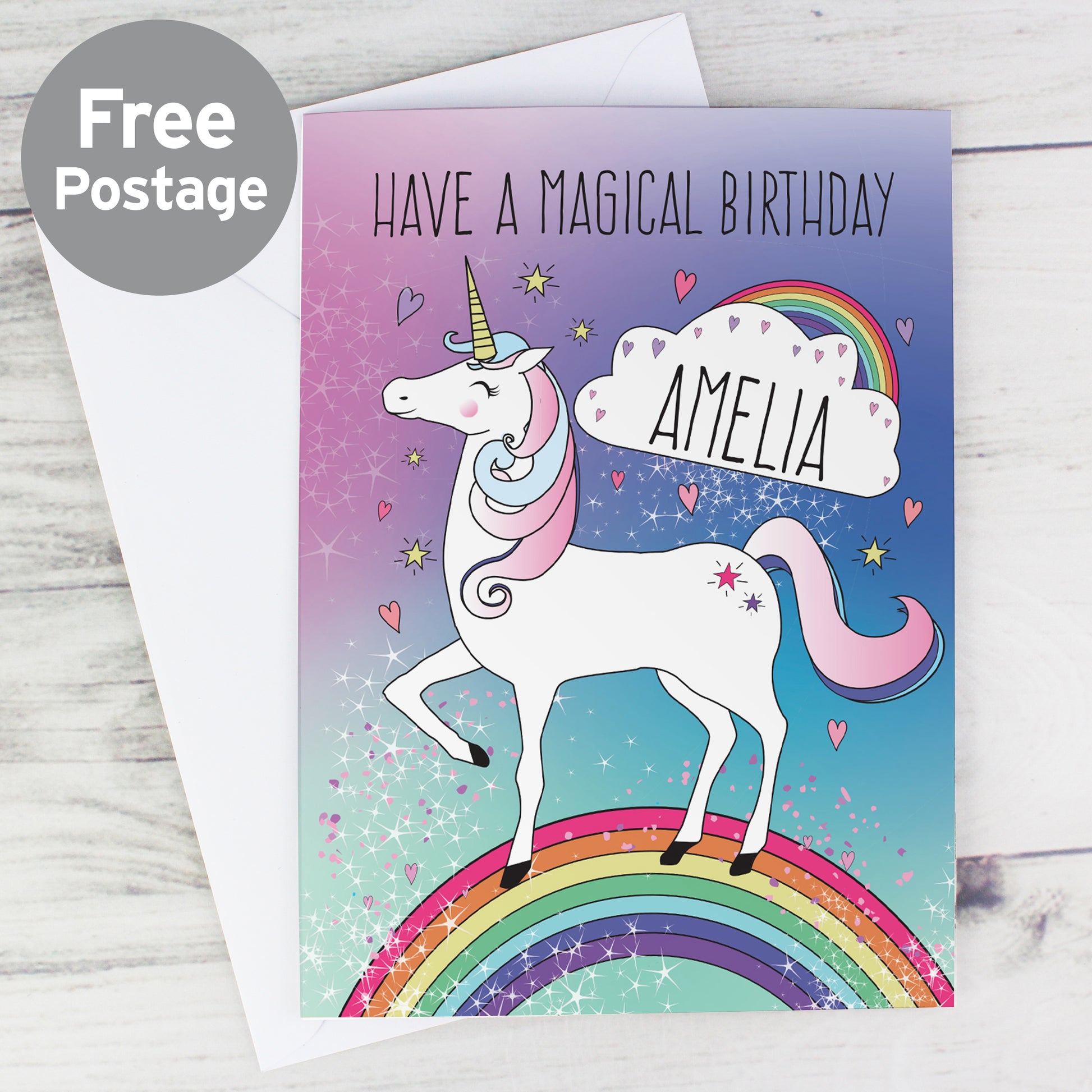 Personalised Unicorn Card from Heartfelt Gifts