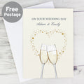 Personalised Gold Champagne Flutes Card from Heartfelt Gifts