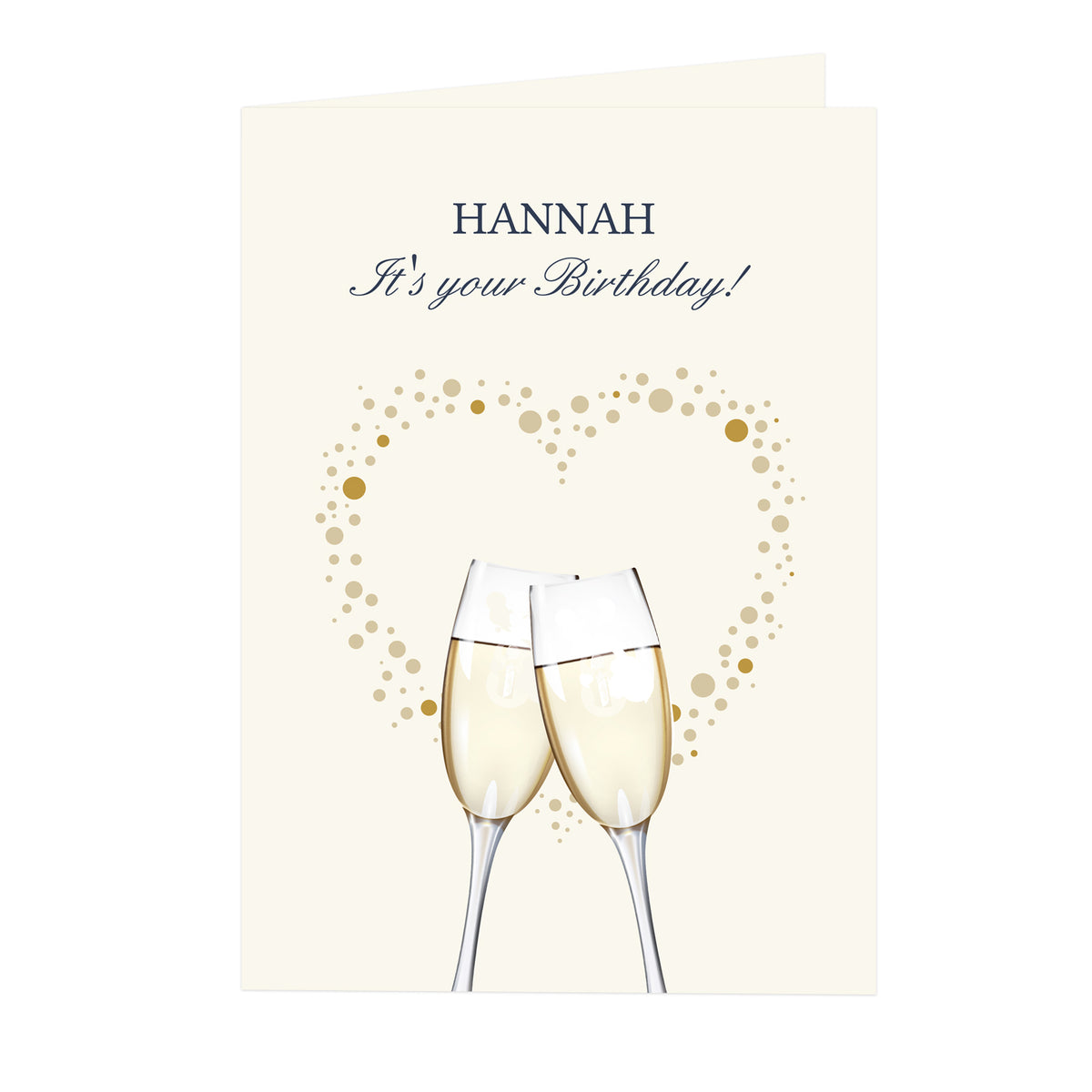 Personalised Gold Champagne Flutes Card - image 2