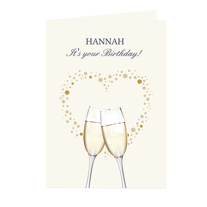 Personalised Gold Champagne Flutes Card - image 2
