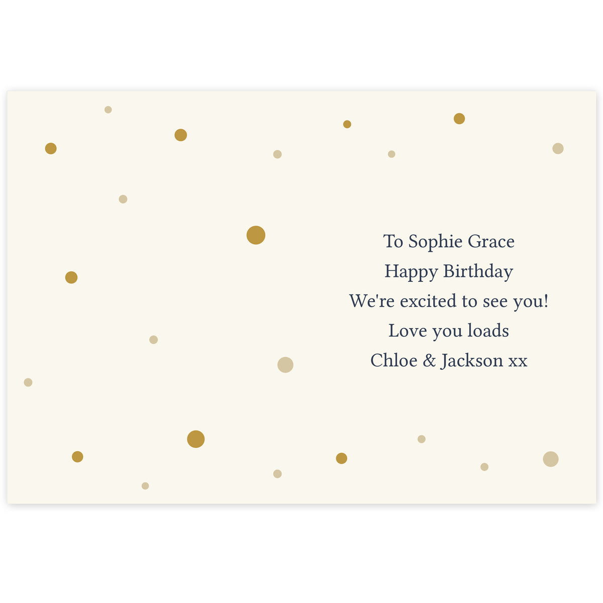 Personalised Gold Champagne Flutes Card - image 3