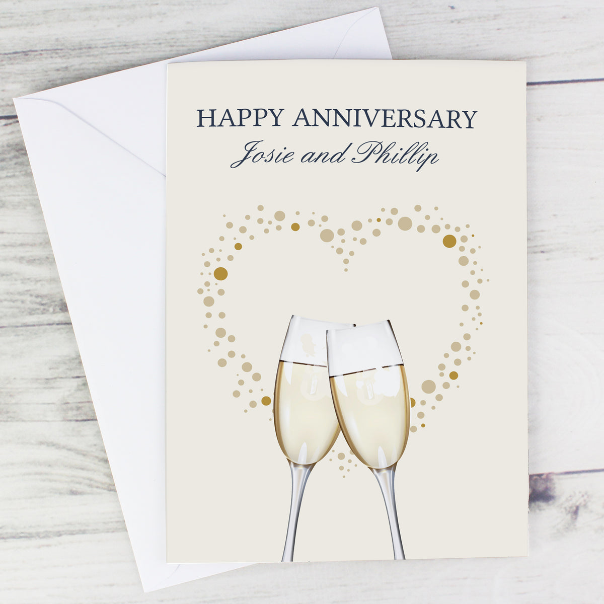 Personalised Gold Champagne Flutes Card - image 4