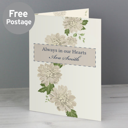 Personalised Gold Floral Card from Heartfelt Gifts