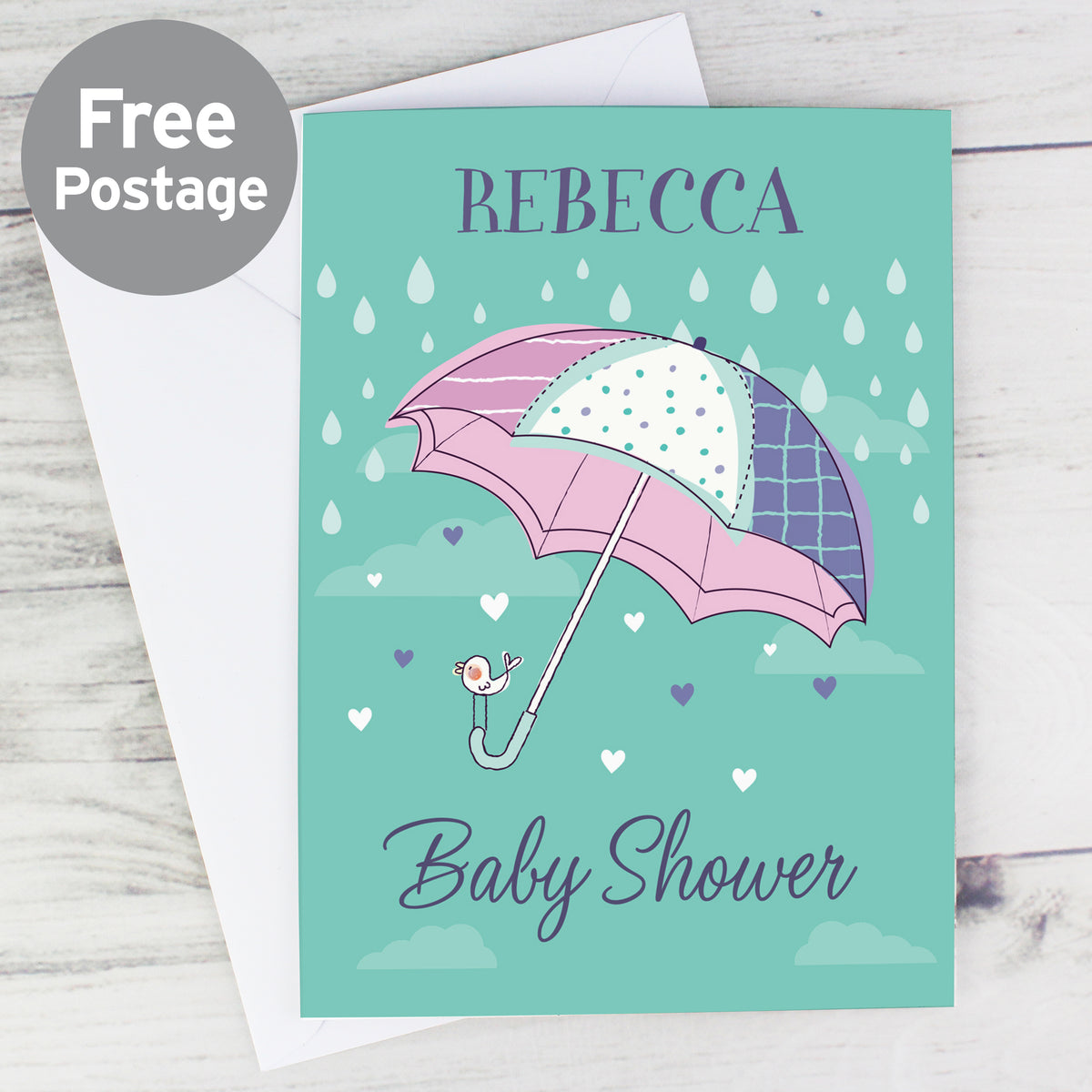 Personalised Baby Shower Umbrella Card from Heartfelt Gifts