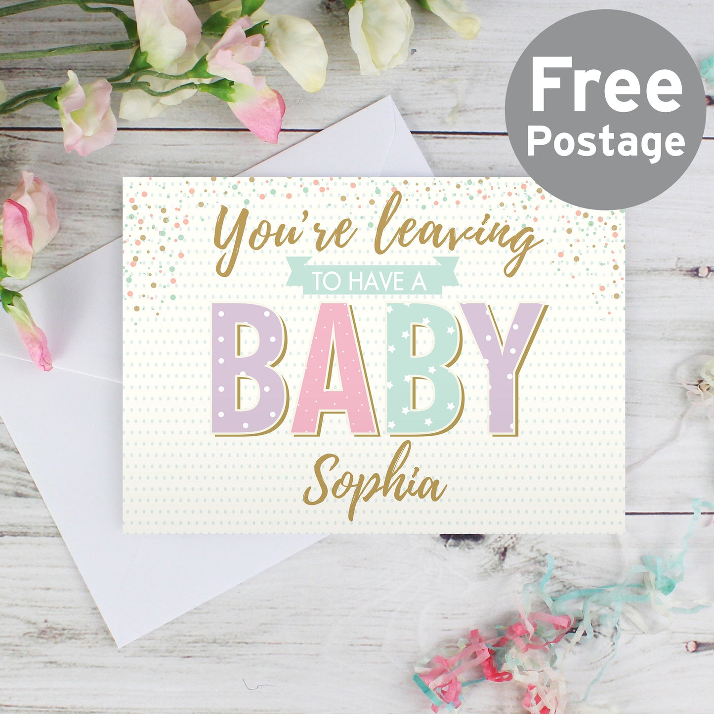 Personalised 'You're Leaving to Have a Baby' Card from Heartfelt Gifts