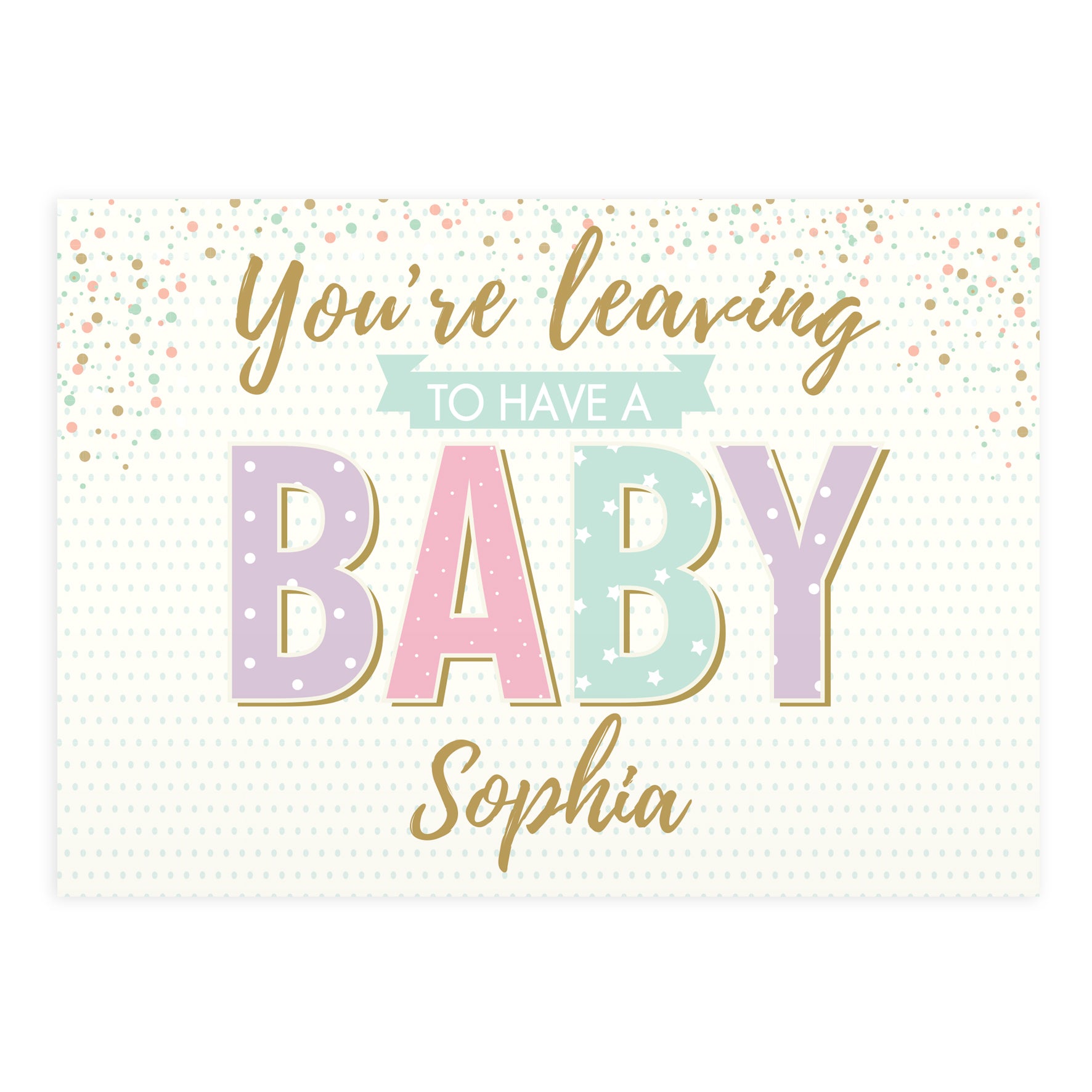 Personalised 'You're Leaving to Have a Baby' Card - image 2