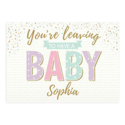 Personalised 'You're Leaving to Have a Baby' Card - image 2