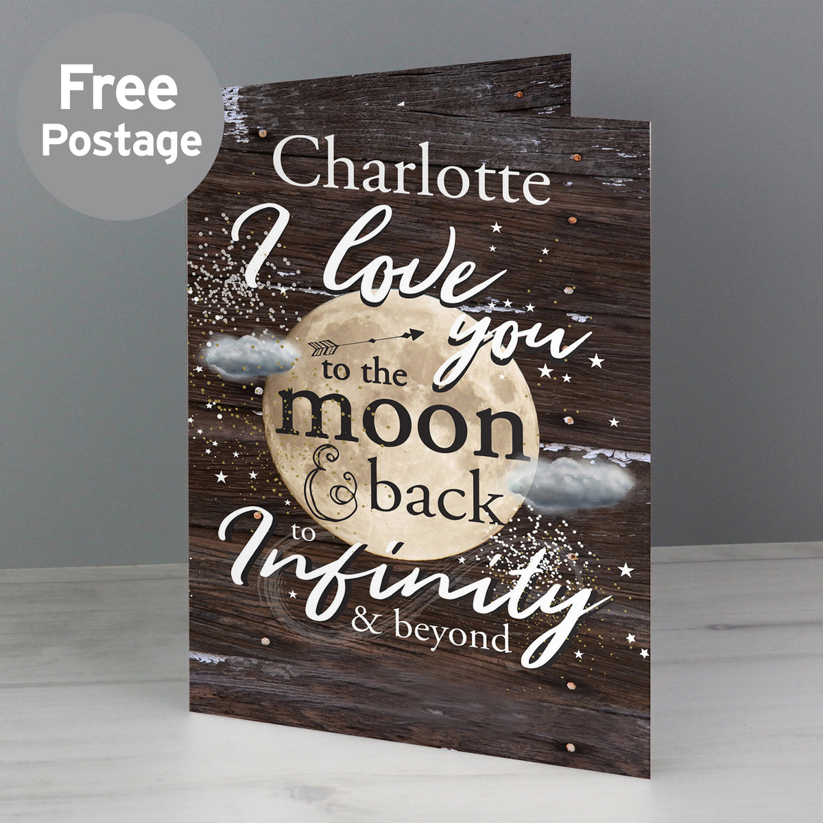 Personalised To the Moon & Infinity... Card from Heartfelt Gifts
