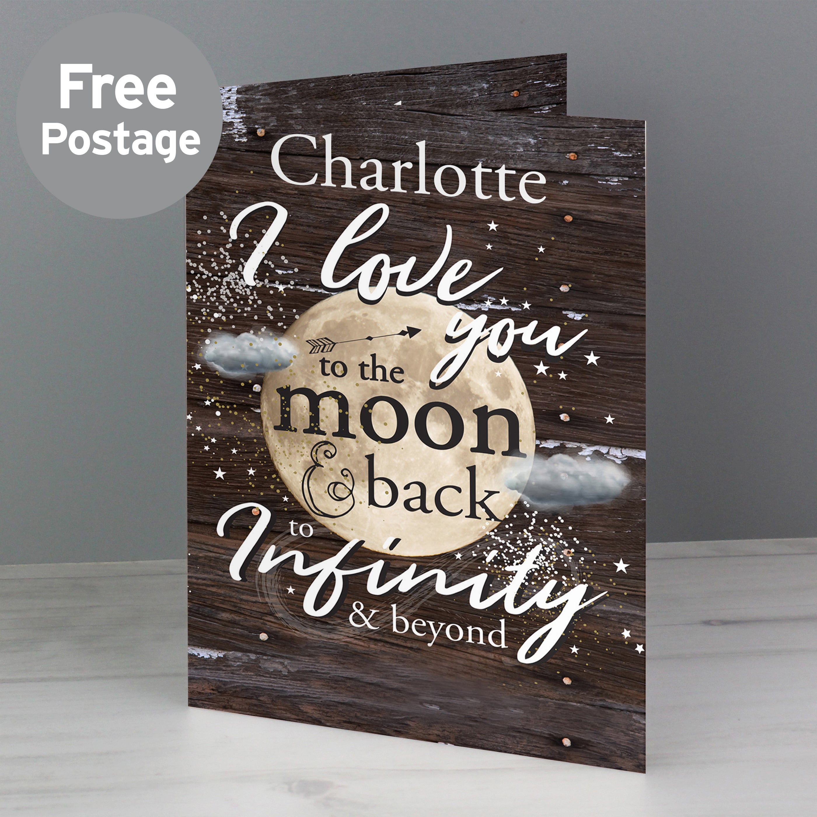 Personalised To the Moon & Infinity... Card from Heartfelt Gifts
