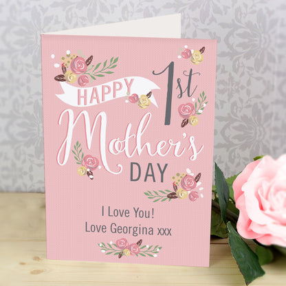 Personalised Floral Bouquet 1st Mother's Day Card - image 5