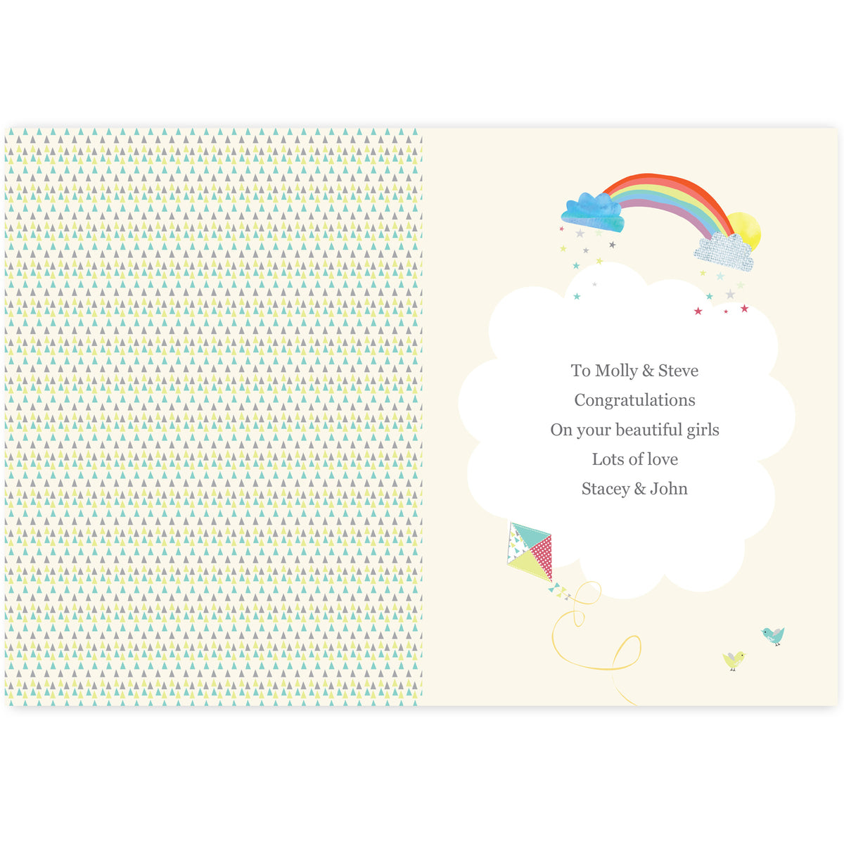 Personalised Hessian Elephant Twins Card - image 3