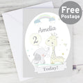 Personalised Hessian Giraffe & Elephant Card from Heartfelt Gifts