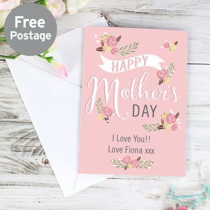 Personalised Floral Bouquet Mother's Day Card from Heartfelt Gifts