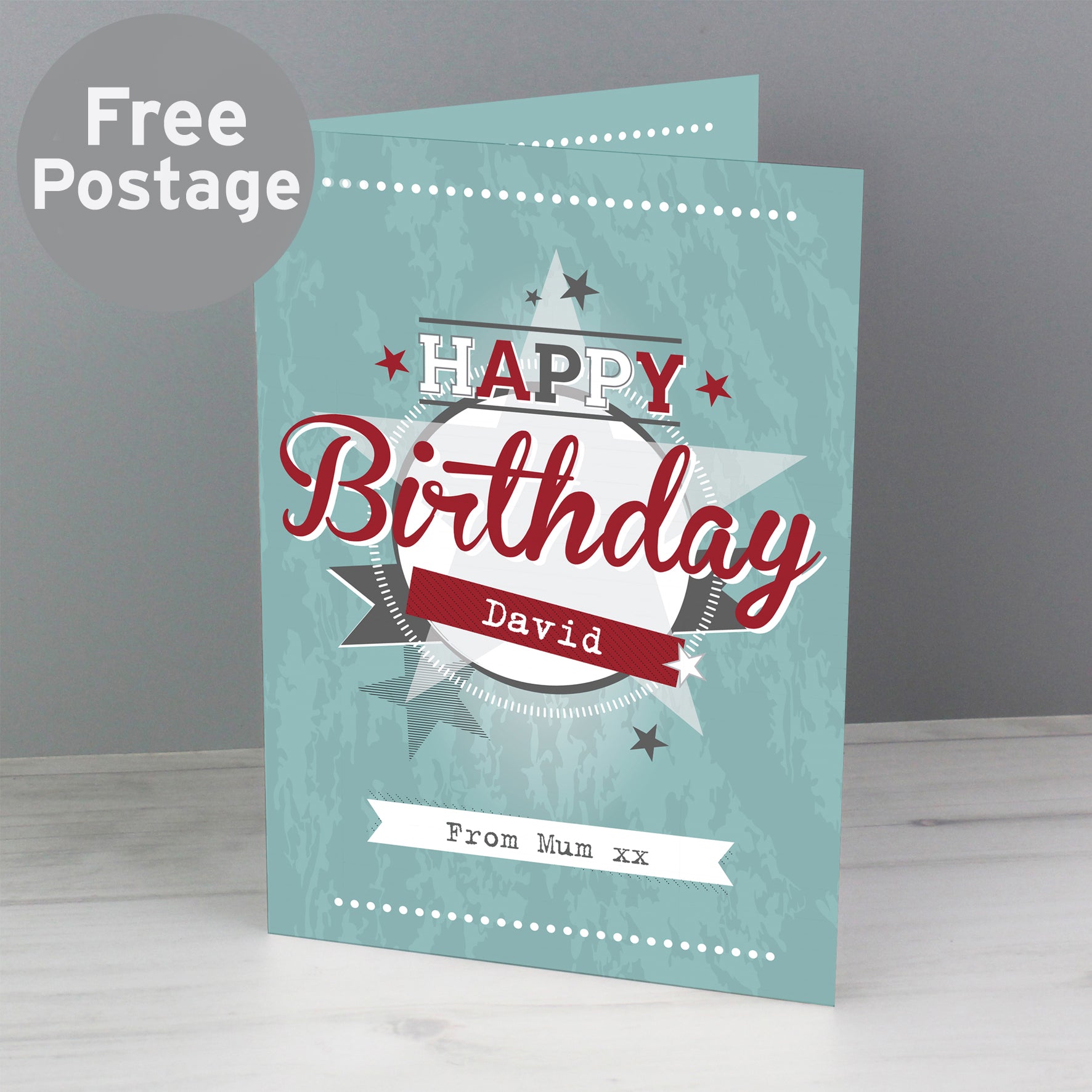 Personalised 50s Retro Card from Heartfelt Gifts