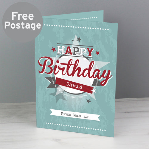 Personalised 50s Retro Card from Heartfelt Gifts