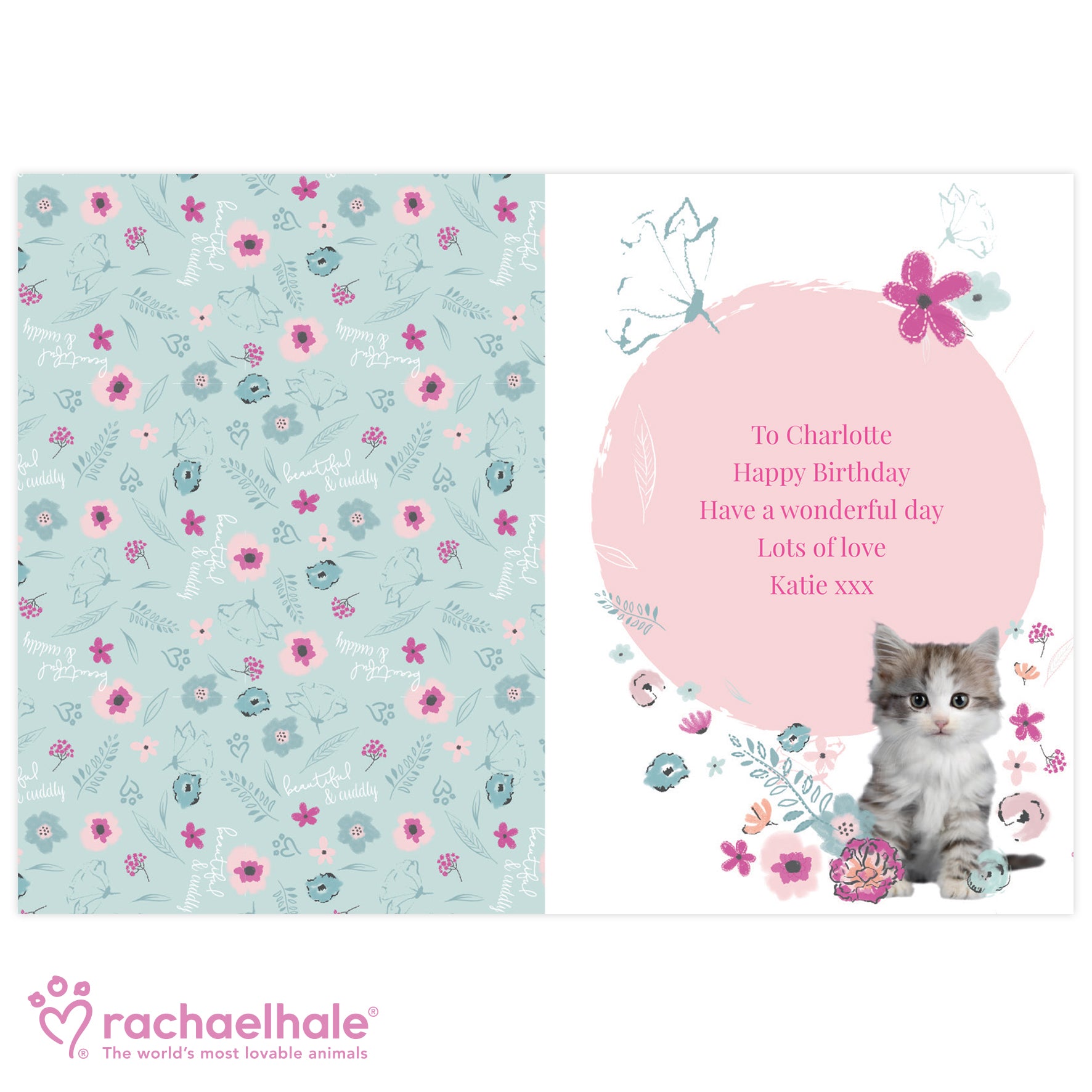 Personalised Rachael Hale Cute Kitten Card - image 3