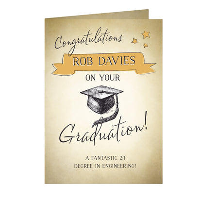 Personalised Gold Star Graduation Card - image 2