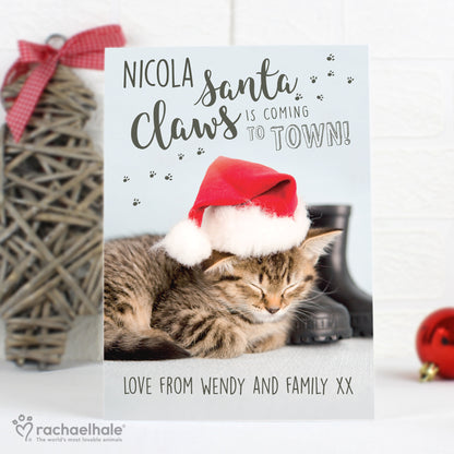 Personalised Rachael Hale Santa Claws Christmas Cat Card - image 5
