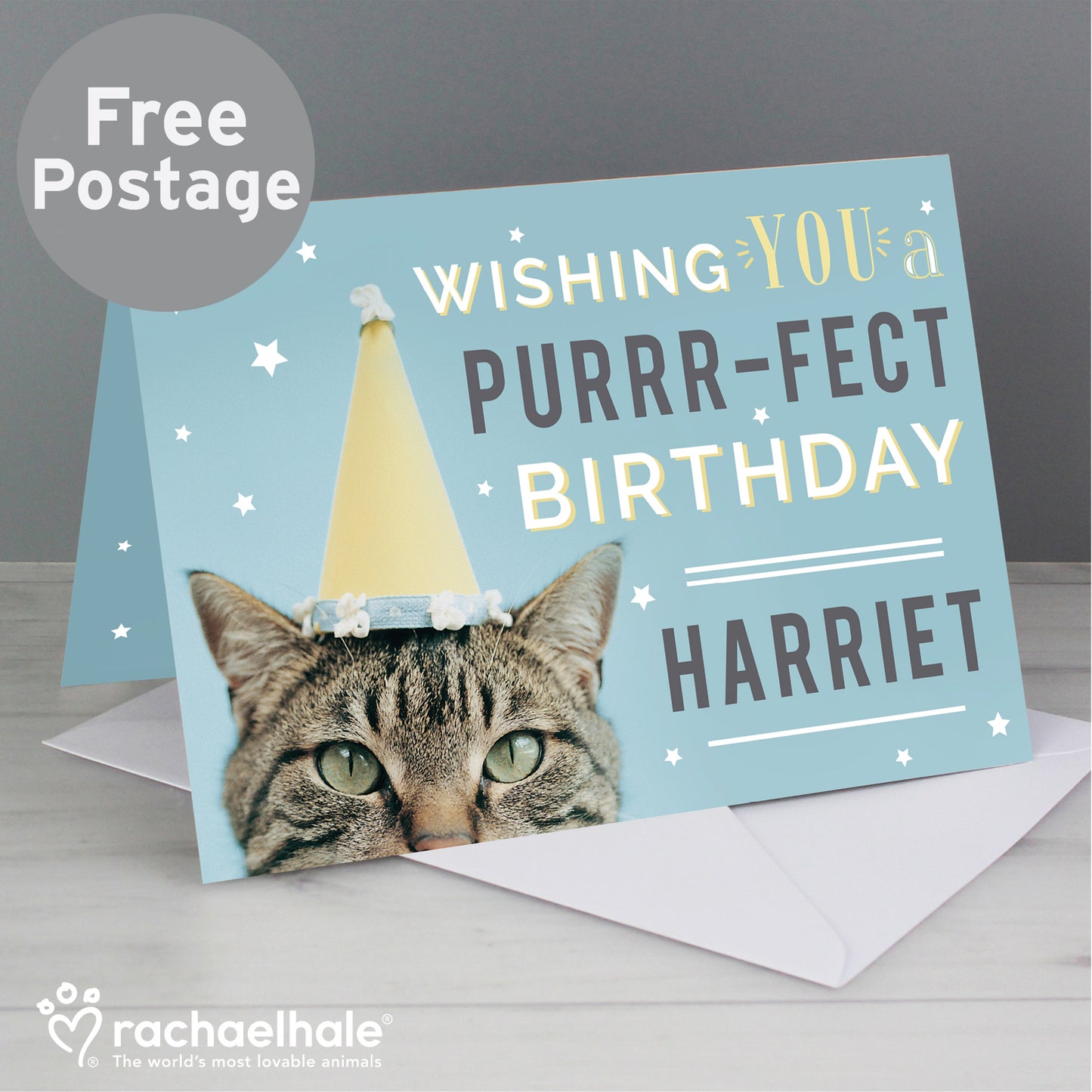 Personalised Rachael Hale Purr-fect Birthday Card from Heartfelt Gifts