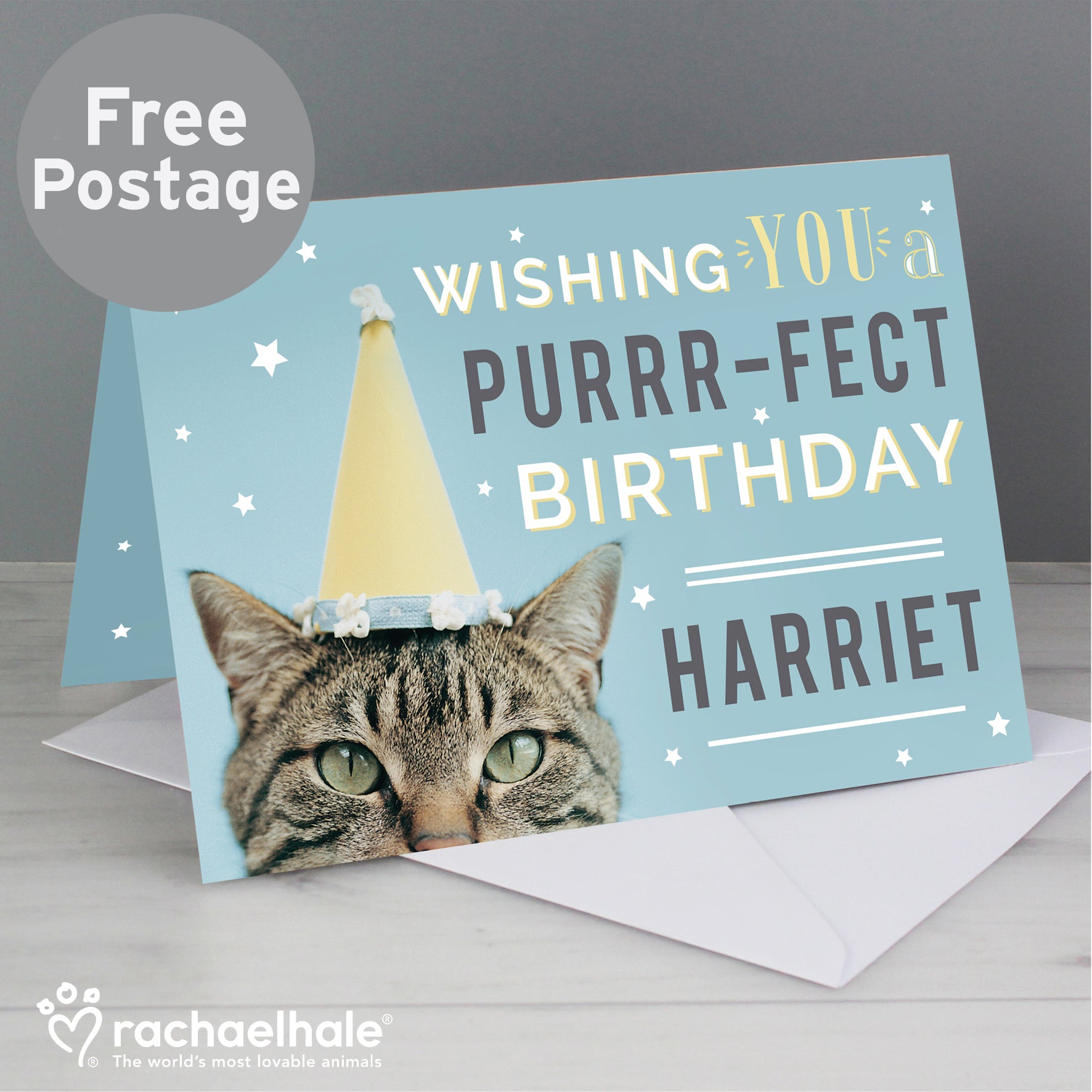 Personalised Rachael Hale Purr-fect Birthday Card from Heartfelt Gifts