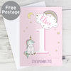 Personalised Baby Unicorn Birthday Age Card