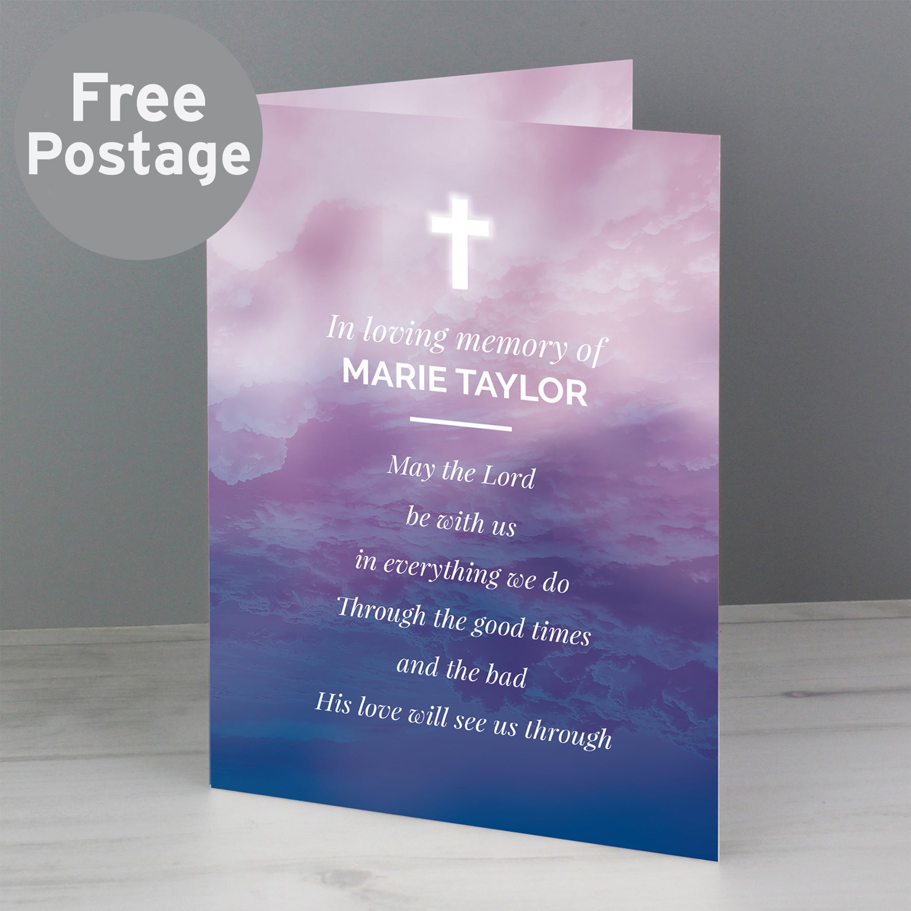 Personalised In Loving Memory Cross Card from Heartfelt Gifts