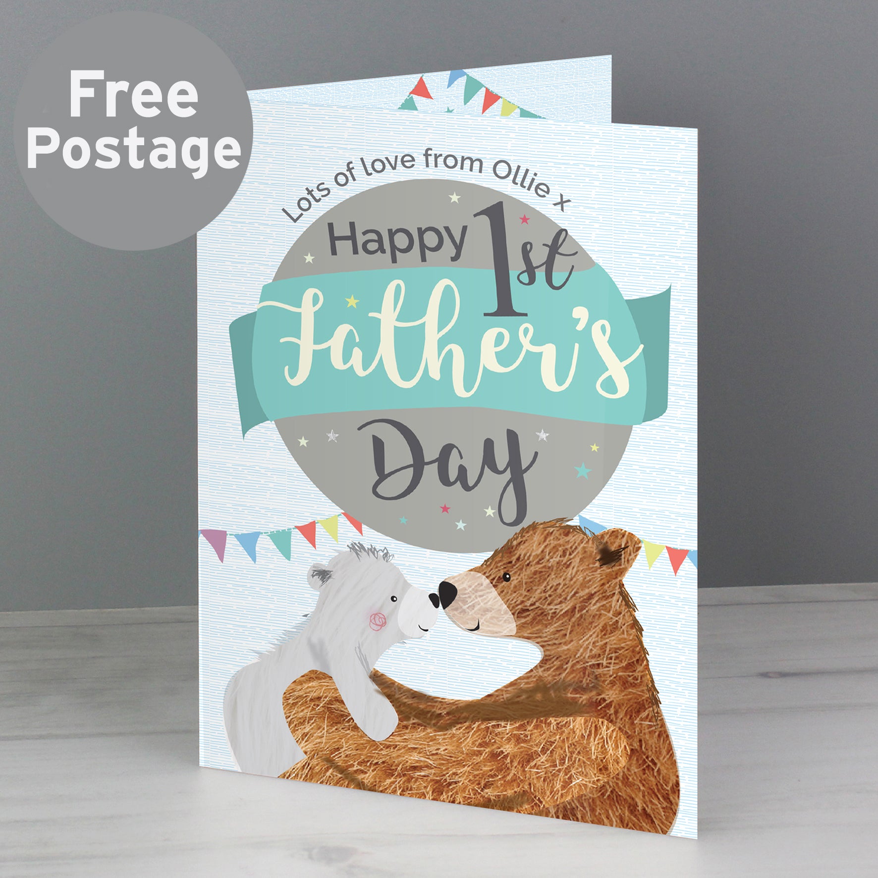 Personalised 1st Father's Day Daddy Bear Card from Heartfelt Gifts