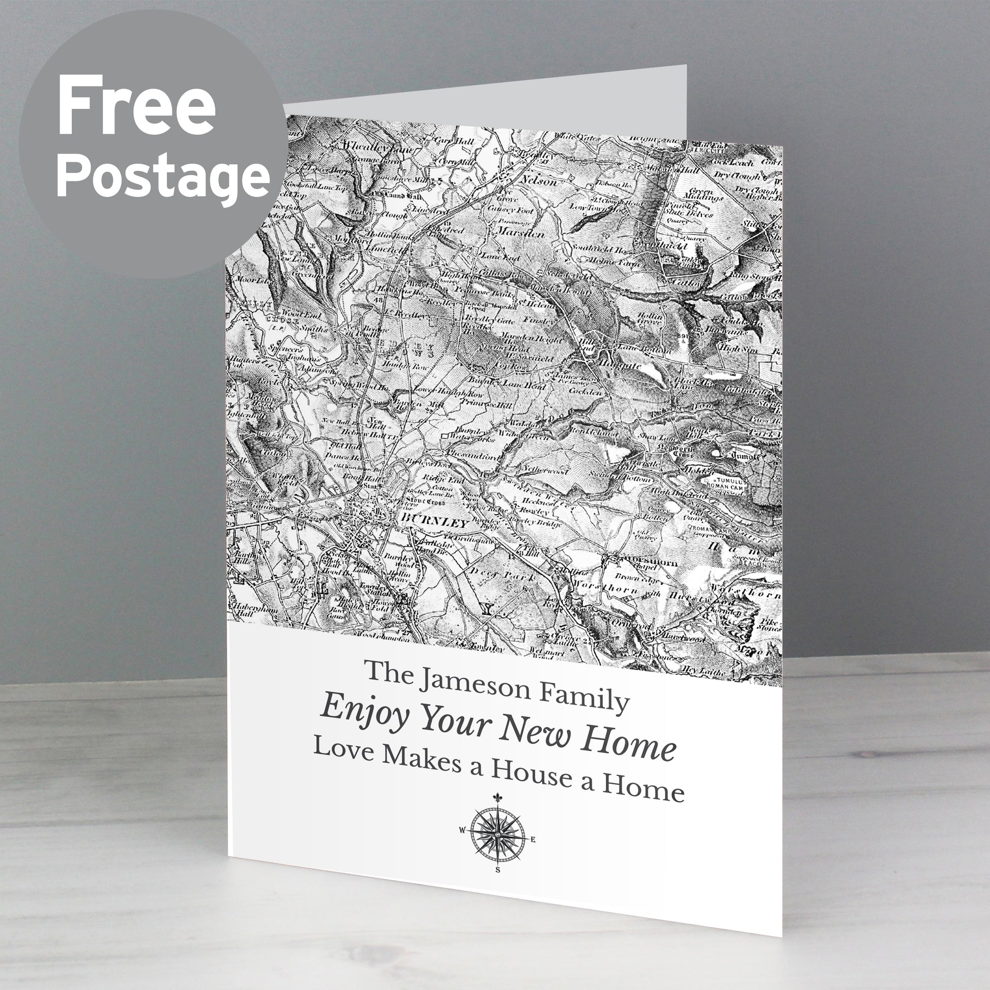 Personalised 1805 - 1874 Old Series Map Compass Card from Heartfelt Gifts