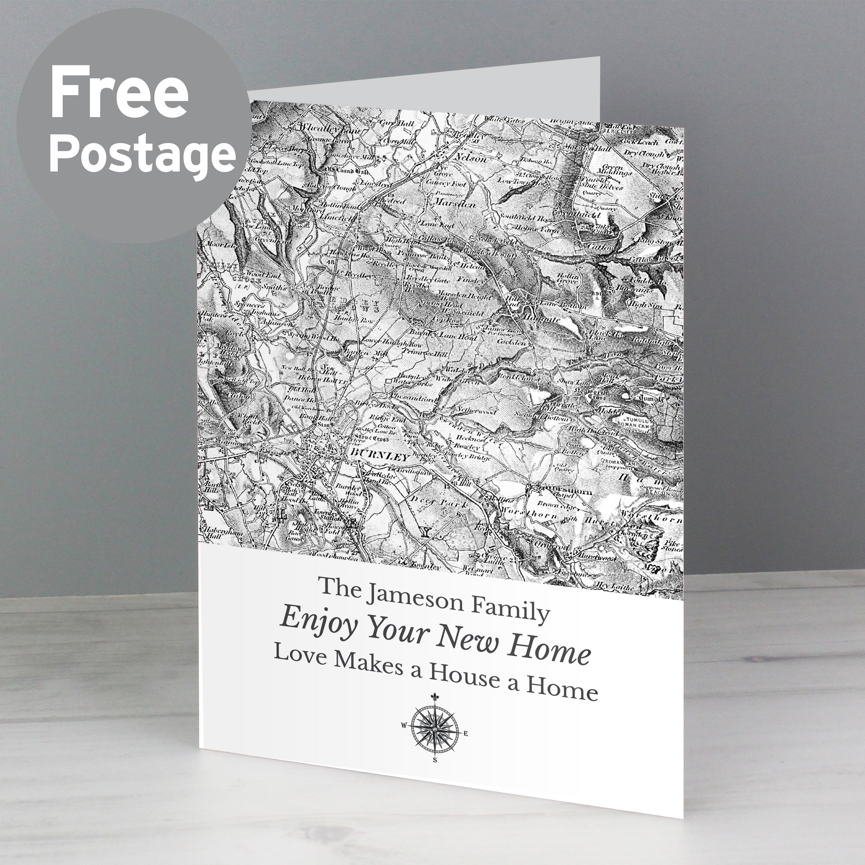 Personalised 1805 - 1874 Old Series Map Compass Card from Heartfelt Gifts