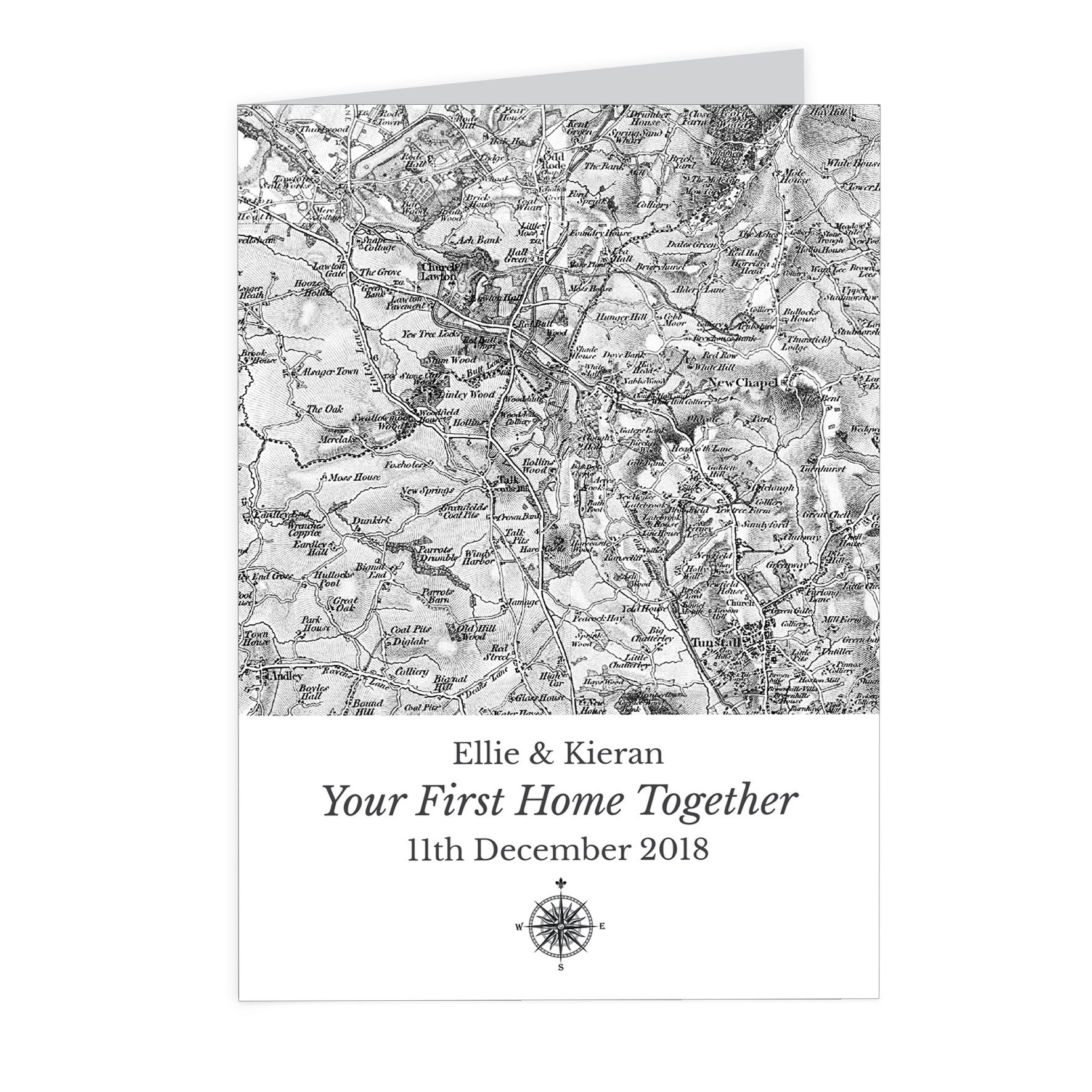 Personalised 1805 - 1874 Old Series Map Compass Card - image 2