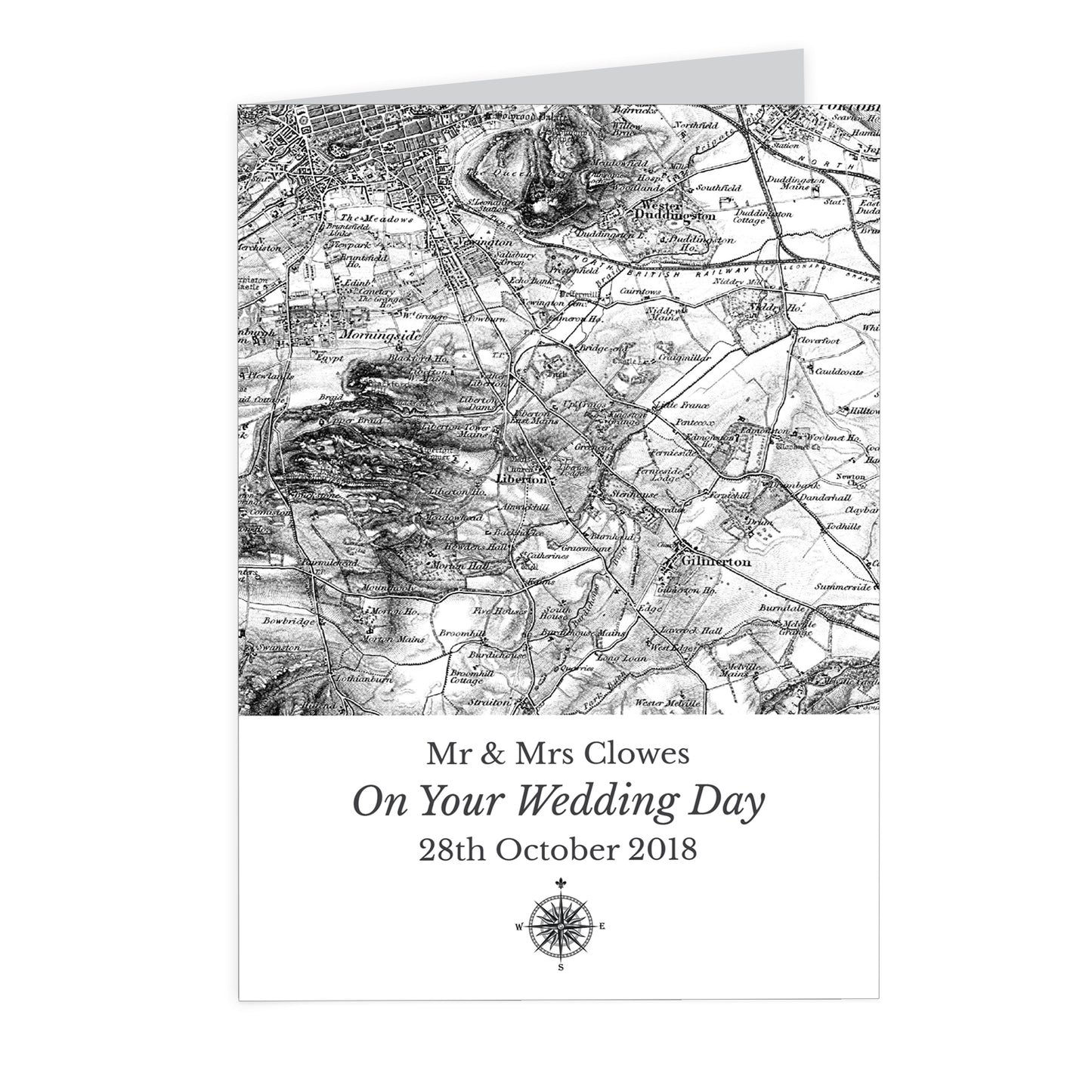 Personalised 1805 - 1874 Old Series Map Compass Card - image 5