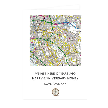 Personalised Present Day Map Compass Card - image 2