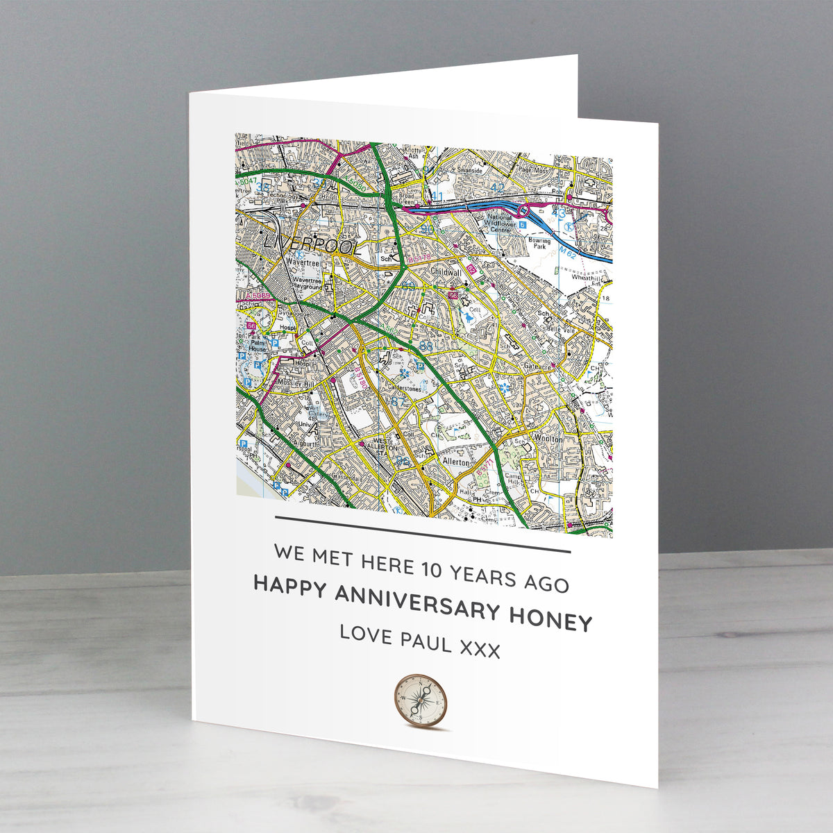Personalised Present Day Map Compass Card - image 7