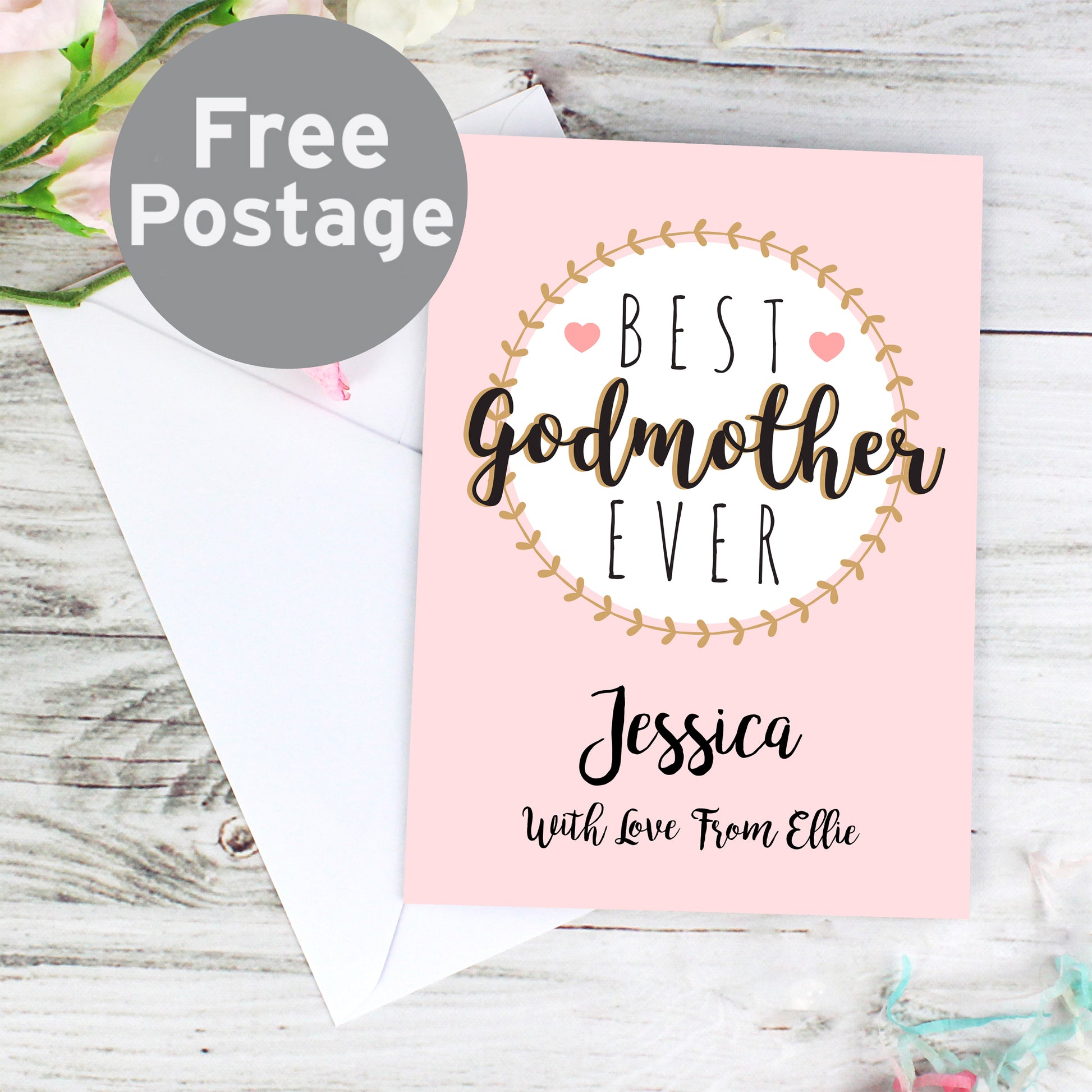 Personalised Best Godmother Card from Heartfelt Gifts