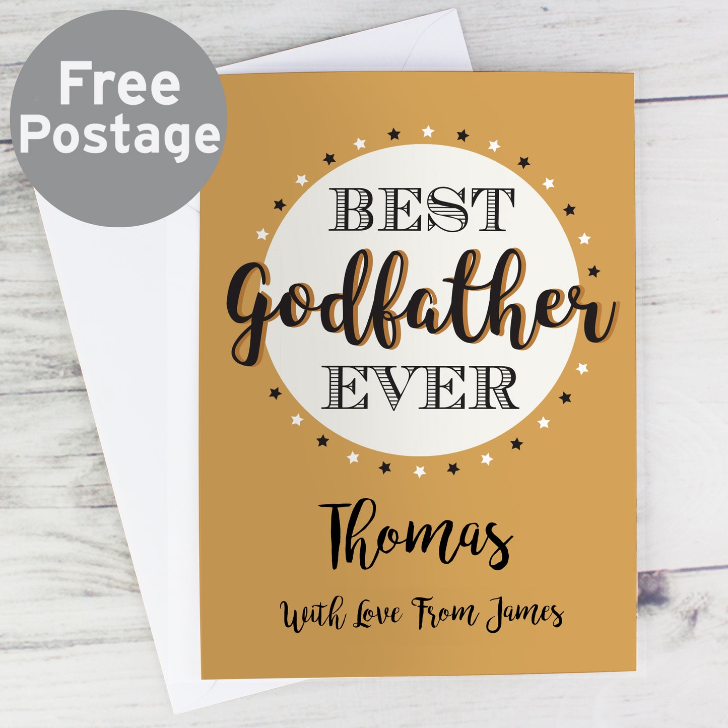 Personalised Best Godfather Card from Heartfelt Gifts