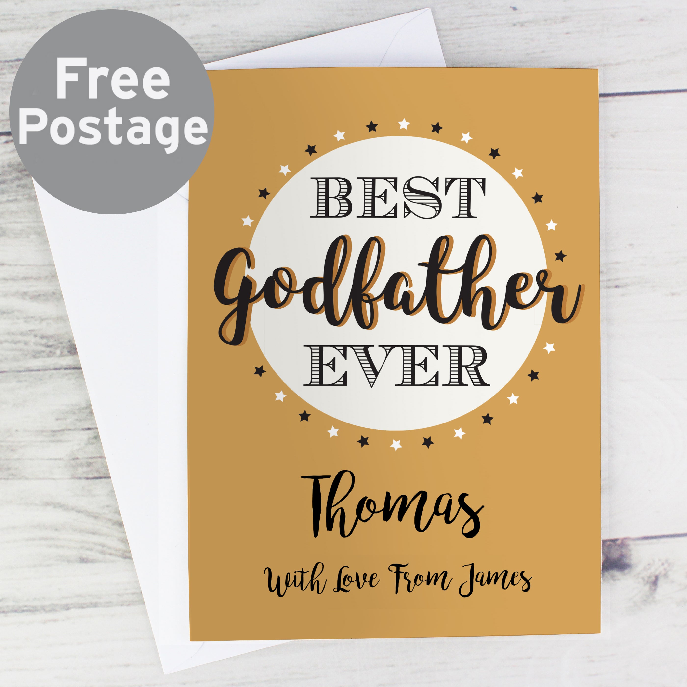 Personalised Best Godfather Card from Heartfelt Gifts
