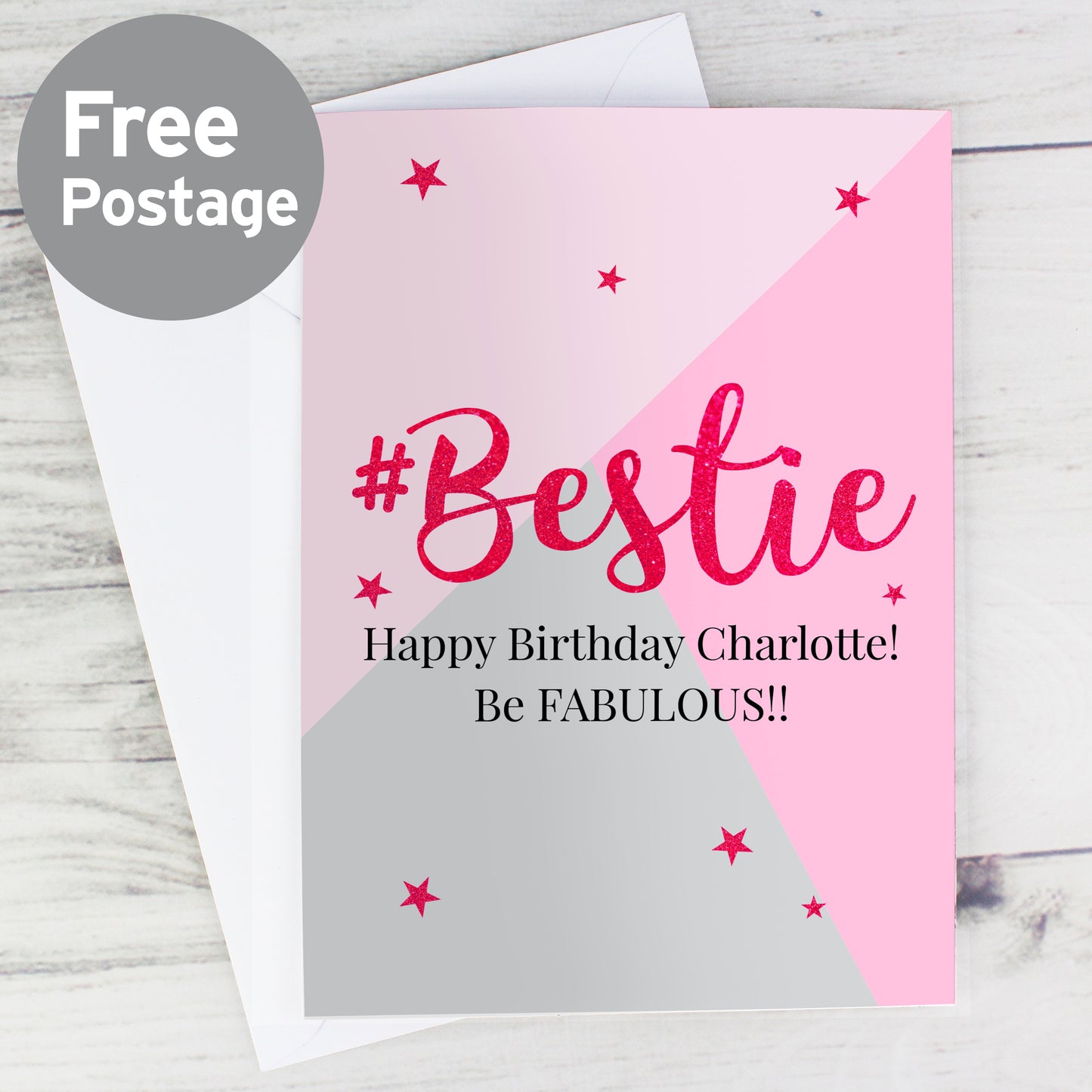 Personalised #Bestie Card from Heartfelt Gifts