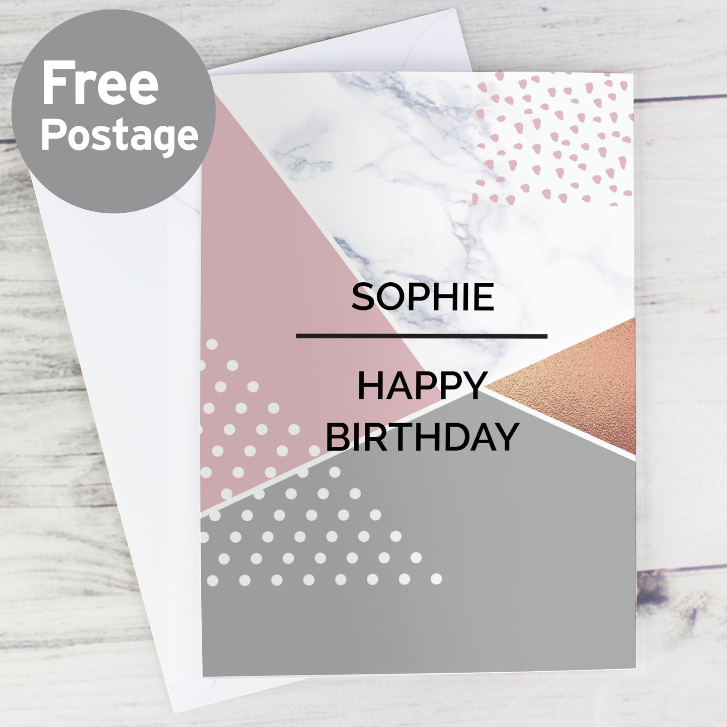 Personalised Geometric Card from Heartfelt Gifts